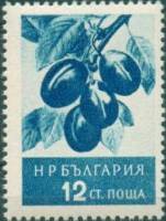 (1956-013) Марка Болгария "Сливы"   Фрукты (2) II O