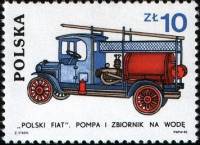 (1985-003) Марка Польша "Польский Fiat, 1930"    Пожарные машины, классические и современные III Θ