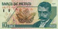 () Банкнота Мексика 1996 год 10  ""   UNC