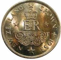 (№1953km30) Монета Новая Зеландия 1953 год 1 Crown (Коронация Елизаветы II)