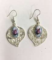 Серьги "Финифть", серебрение (сост. на фото)