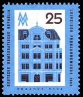(1962-007) Марка Германия (ГДР) "Дом Романуса"    Ярмарка, Лейпциг II O