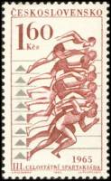 (1965-039) Марка Чехословакия "Бег"    3-я Национальная спартакиада (2) III Θ