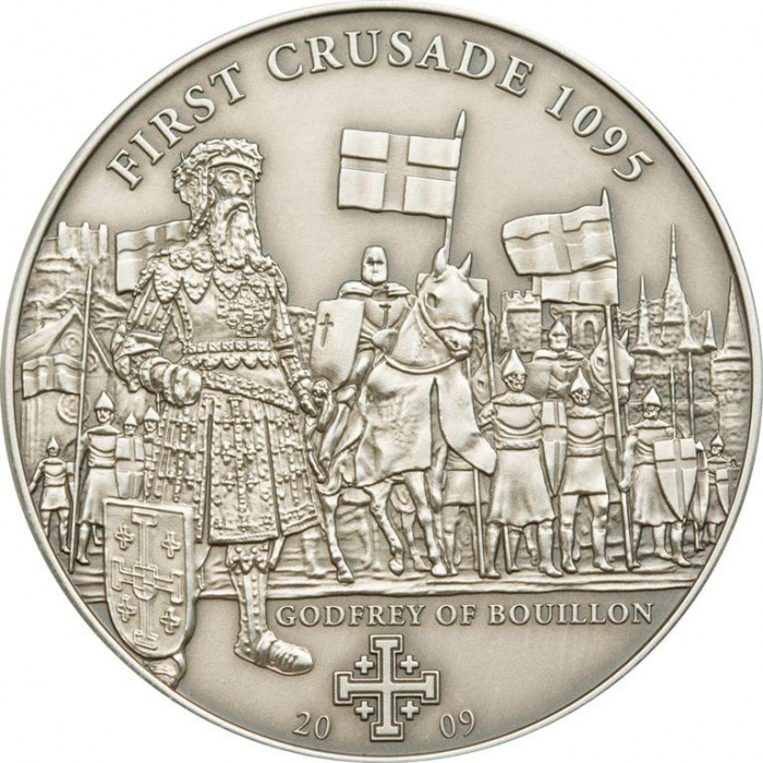 (2009) Монета Острова Кука 5 долларов &quot;1-й Крестовый поход&quot;  Серебро Ag 925  UNC