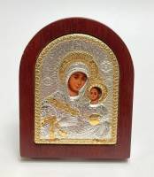 Копия Византийской иконы Богородицы с оттиском серебра 925 пробы, сертификат