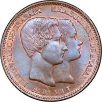 (№1853x1.1) Монета Бельгия 1853 год 10 Centimes (Брак герцога и герцогини Брабанта)