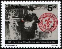 (1984-035) Марка Польша "Повстанческая Почта"    40-летие Варшавского восстания III Θ