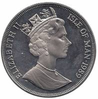 (1989) Монета Остров Мэн 1989 год 1 крона   Серебрение  UNC