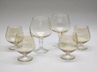 Бокалы 6 штук для коньяка цветной хрусталь 2 вида СССР