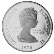 (№1978km29) Монета Каймановы острова 1978 год 25 Cents (Двух Мачтовый Каймановы шхуна, 25-летие коро