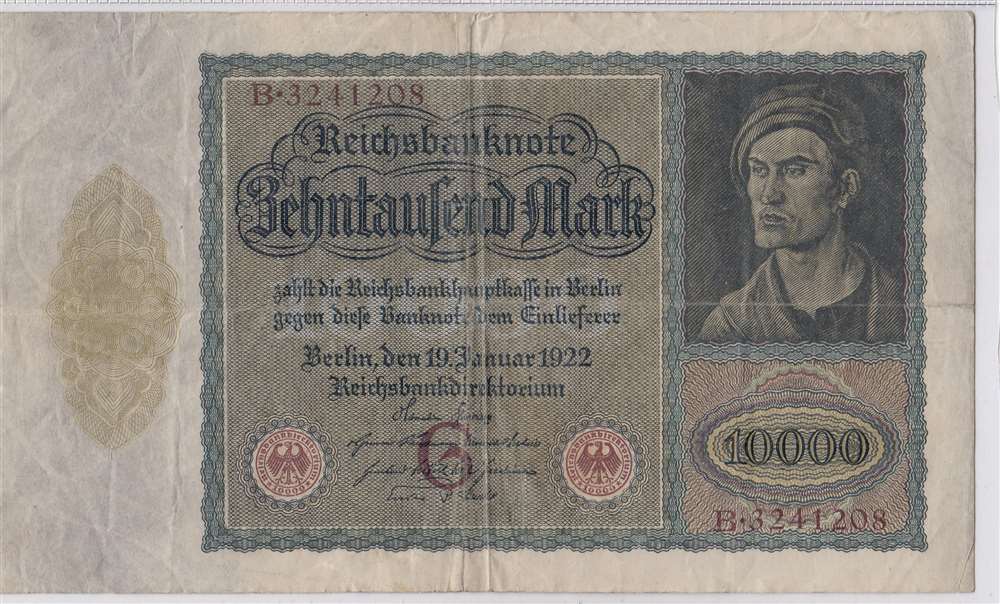 10000 марок 1922 год Германия