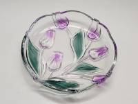 Конфетница фруктовница тюльпаны цветное стекло Walter Glas Германия