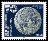 (1990-067) Марка Германия (ГДР) "Луна"    Конгресс МАФ III Θ