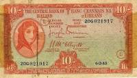 (№1943P-1 Da.1) Банкнота Ирландия 1943 год "10 Shillings"