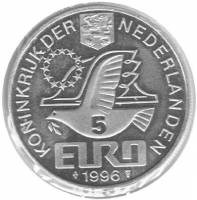 (№1996) Монета Нидерланды 1996 год 5 Ecu amp;"Euroamp;" (Виллема Баренца)