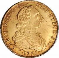 (№1763km70) Монета Перу 1763 год 8 Escudos