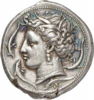 (№1970) Монета Древняя Греция 1970 год 1 Tetradrachm (Пунические)