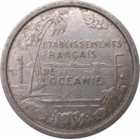 (№1949km2) Монета Французская Океания 1949 год 1 Franc