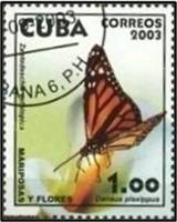 (№4548) Марка Куба 2003 год "Монарха Данай плексипп Калла Лили zantedeschia aethiopi", Гашеная