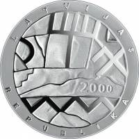 () Монета Латвия 2000 год 1 лат ""   AU