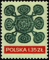 (1971-047) Марка Польша "Узоры из бумаги 5"    Народное искусство (Стандартный выпуск) III Θ