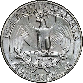 (1980p) Монета США 1980 год 25 центов  2. Медно-никелевый сплав Джордж Вашингтон Медь-Никель  VF