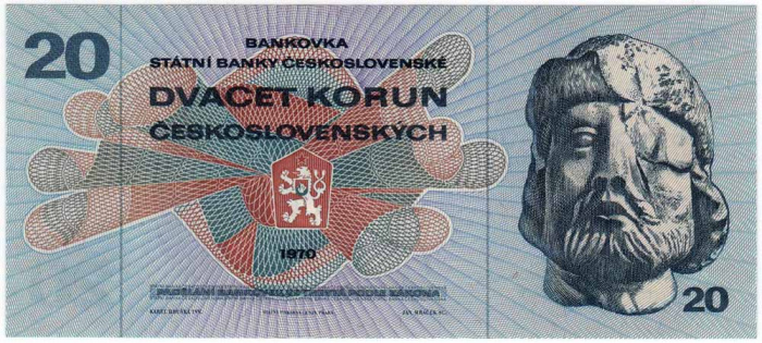 () Банкнота Чехословакия 1970 год 20  &quot;&quot;   UNC