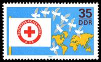 (1987-032) Марка Германия (ГДР) "Флаг"    Красный Крест II Θ