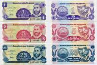 1991, 3 шт, 1, 5, 25 центаво Набор бон Никарагуа 1991 год Франсиско Эрнандес де Кордоба    UNC
