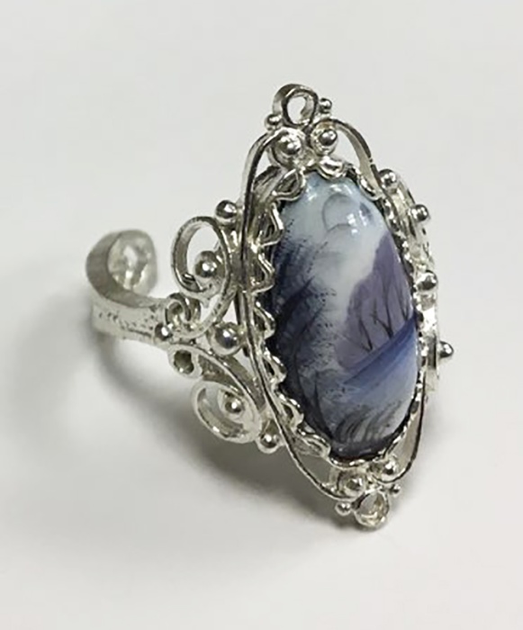 Перстень "Финифть", серебрение (сост. на фото)