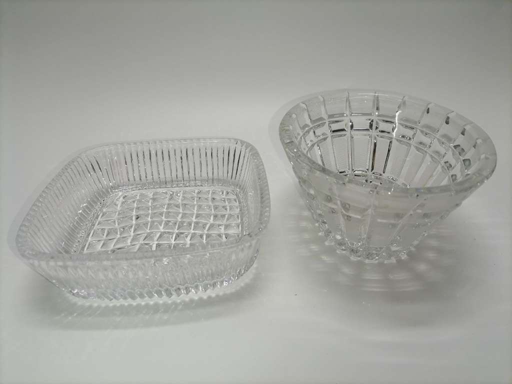 Салатники 2 шт хрусталь Овальный Квадратный