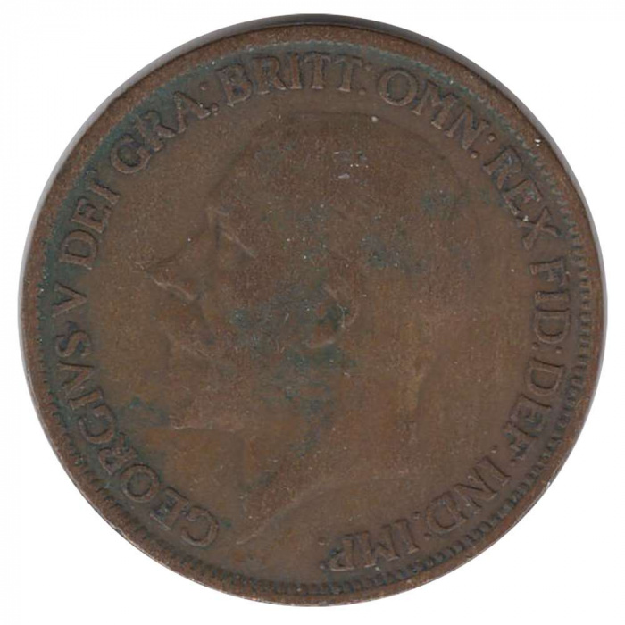 (1927) Монета Великобритания 1927 год 1 пенни &quot;Георг V&quot;  Бронза  VF