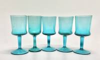 Рюмки на ножке цветное стекло 5 шт 