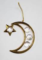 Сувенир Месяц 7,5*6,5 см металл покрытие золото 24 к  кристаллы Сваровски США 