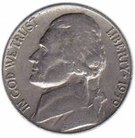 (1959d) Монета США 1959 год 5 центов   Томас Джефферсон  VF