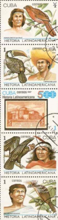 (1987-053a) Сцепка (5 м) Куба &quot;История Латинской Америки (1)&quot;    История Латинской Америки III Θ