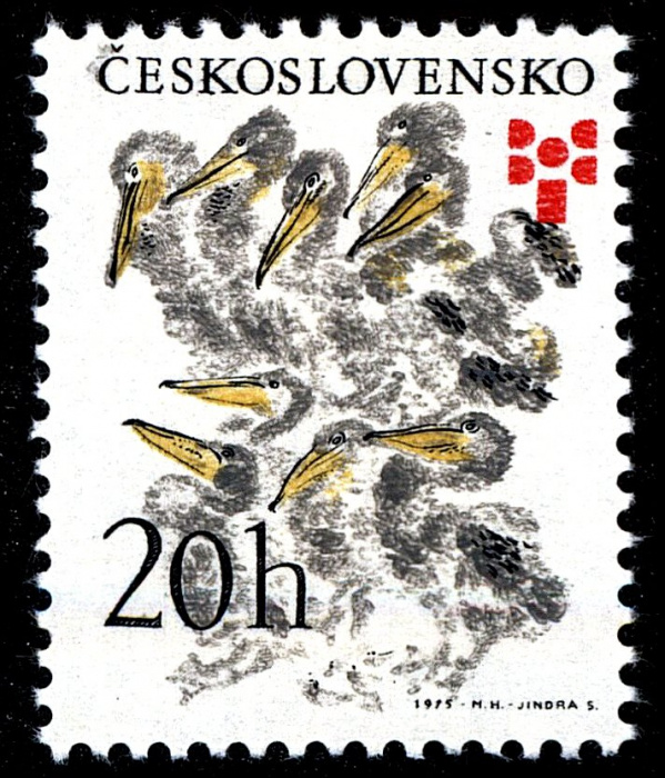 (1975-033) Марка Чехословакия &quot;Пеликан&quot; ,  III Θ