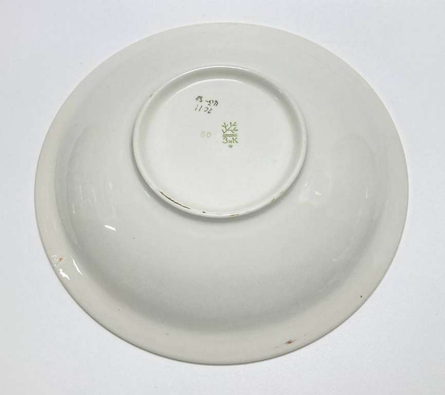 Блюдо сухарница с бабочкой, ЗИК Конаково