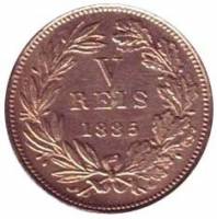 () Монета Португалия 1882 год 5  ""   Бронза  UNC