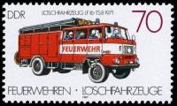 (1987-051) Марка Германия (ГДР) "Насос Lf 16-TS 8 (1971)"    Пожарные машины III Θ