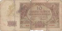 (1940) Банкнота Польша (Германская оккупация) 1940 год 10 злотых    F