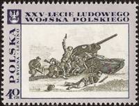 (1968-056) Марка Польша "Битва под Ленино"   25 лет Народной Армии I O