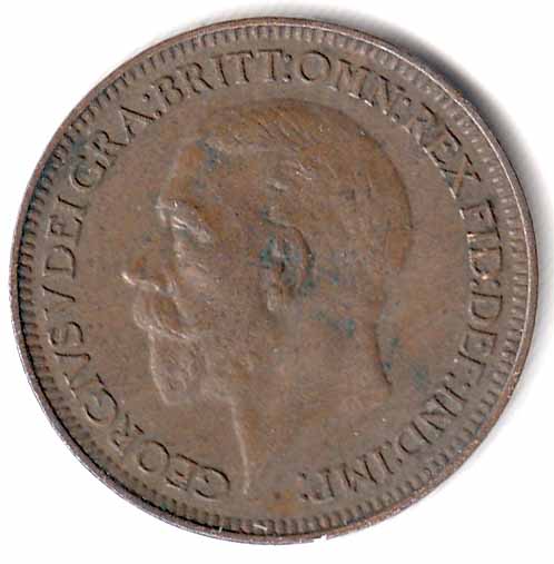 (1931) Монета Великобритания 1931 год 1 фартинг &quot;Георг V&quot;  Бронза  XF