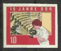 (1964-061) Марка Германия (ГДР) "Лаборант"    ГДР 15 лет III O