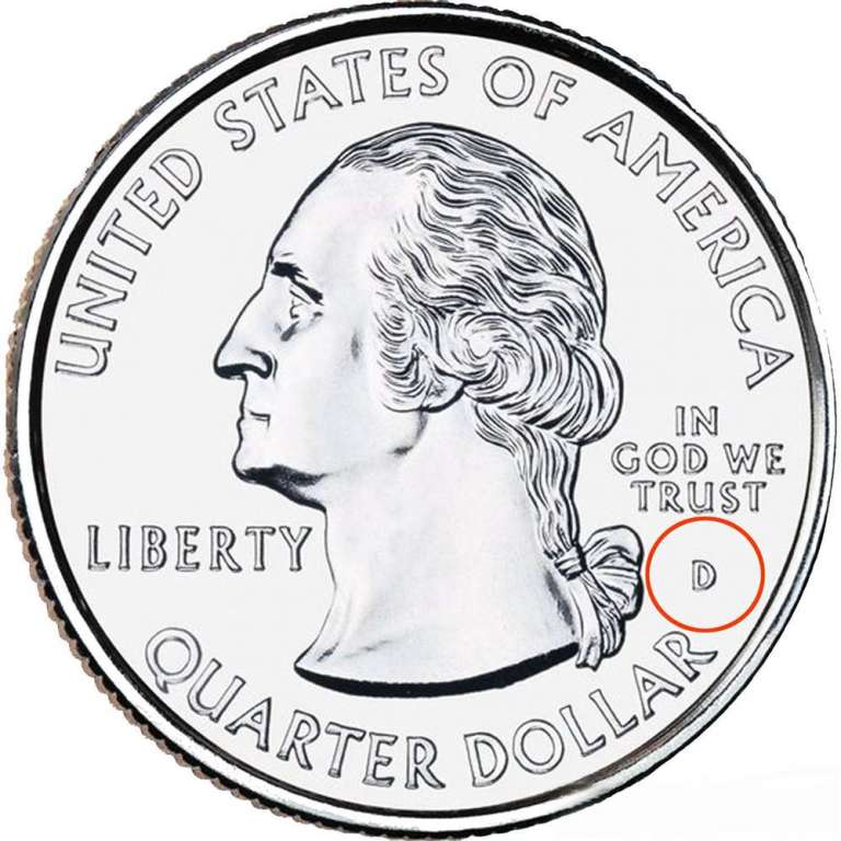 (018d) Монета США 2013 год 25 центов &quot;Грейт-Бейсин&quot;  Вариант №1 Медь-Никель  COLOR. Цветная