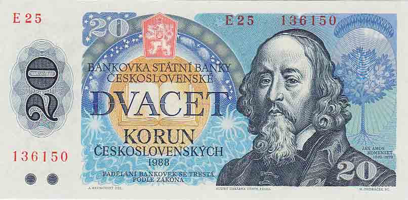 () Банкнота Чехословакия 1988 год 20  &quot;&quot;   XF
