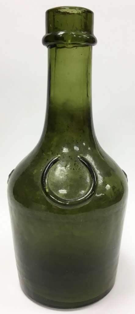 Бутылка &quot;Benedictine&quot;, цветное стекло, Германия, 17 см. (сост. на фото)