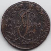 (1786, КМ) Монета Россия-Финдяндия 1786 год 1/2 копейки   Деньга Медь  XF