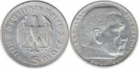 1936a Монета Германия 1936 год 5 марок Пауль Гинденбург Без свастики Серебро Ag 900  XF