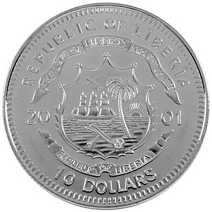 (2001) Монета Либерия 2001 год 10 долларов &quot;Пражская весна&quot;  Медь-Никель  UNC
